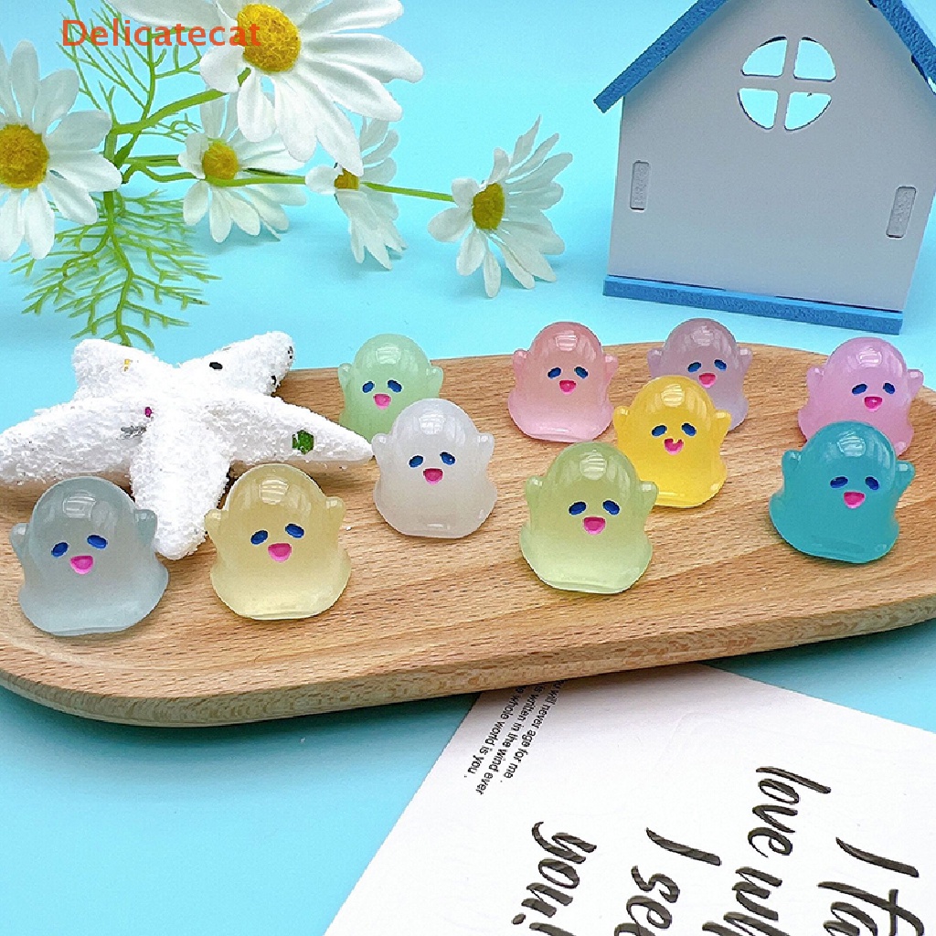 2 Tượng Ma Dạ Quang Mini Bằng Nhựa Resin Trang Trí Dễ Thương