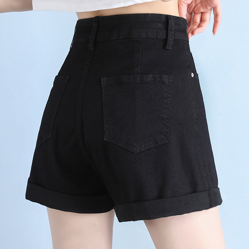 IELGY Quần ngắn ống rộng Lưng Cao Tôn Dáng Hợp Thời Trang Cho Nữ