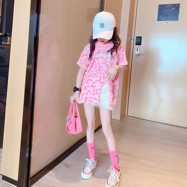 Áo Thun Mùa Hè 2023 Tay Cộc Hợp Thời Trang Phong Cách Phương Tây Cho Bé Gái