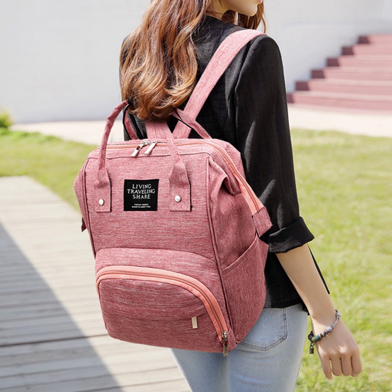 Fancy Ba Lô Vải Oxford Sức Chứa Lớn Đa Năng Chống Thấm Nước Cho Mẹ Bỉm Sữa