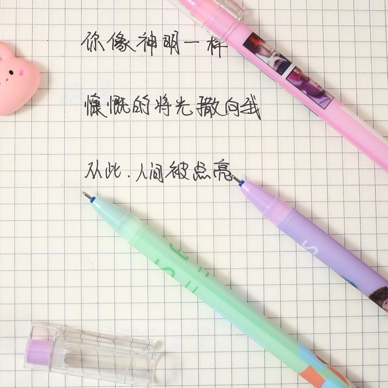 Set 12 Bút Mực Gel Hình Nhóm Nhạc BTS Hàn Quốc