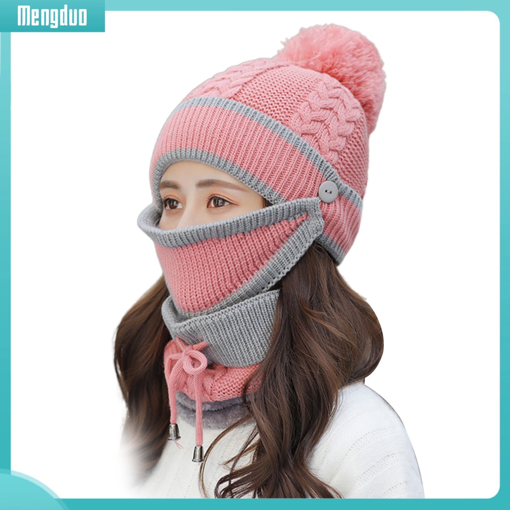 Bộ Chăn Ga Và Vỏ Gối Họa Tiết Xinh Xắn Chất Lượng| Set 3 Món Gồm Khăn Choàng Cổ + Mũ Len + Bông Pompom