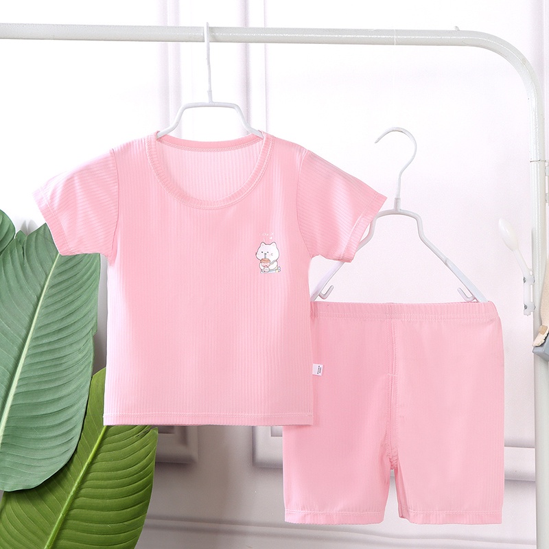 Bộ Đồ Thể Thao Áo Thun Tay Ngắn Phối Quần Short Thoáng Khí In Hoạt Hình Thời Trang Mùa Hè Cho Bé