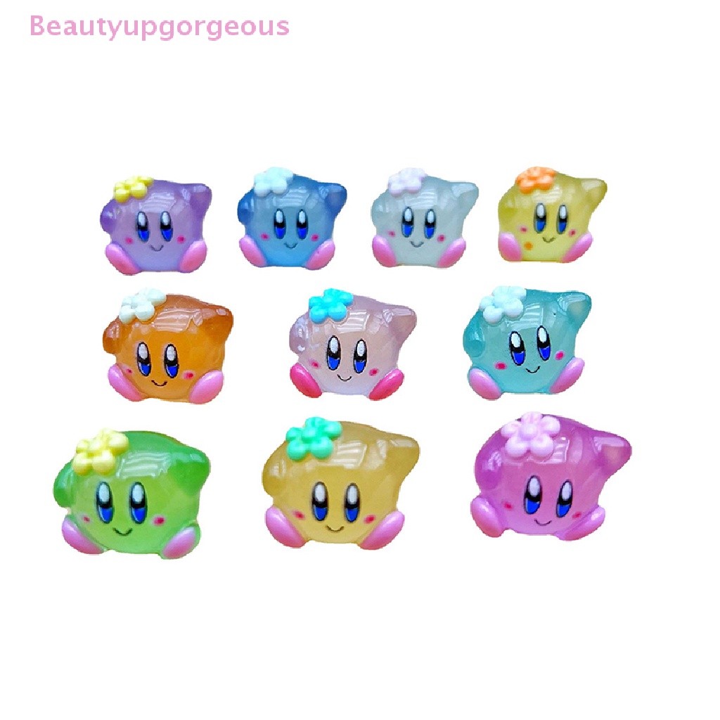 Bộ 2 Tượng Hoạt Hình Kirby Bằng Nhựa Phát Quang Trang Trí Tiểu Cảnh