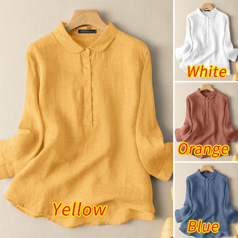 Áo sơ mi nữ ZANZEA dài tay cổ bẻ thời trang đường phố