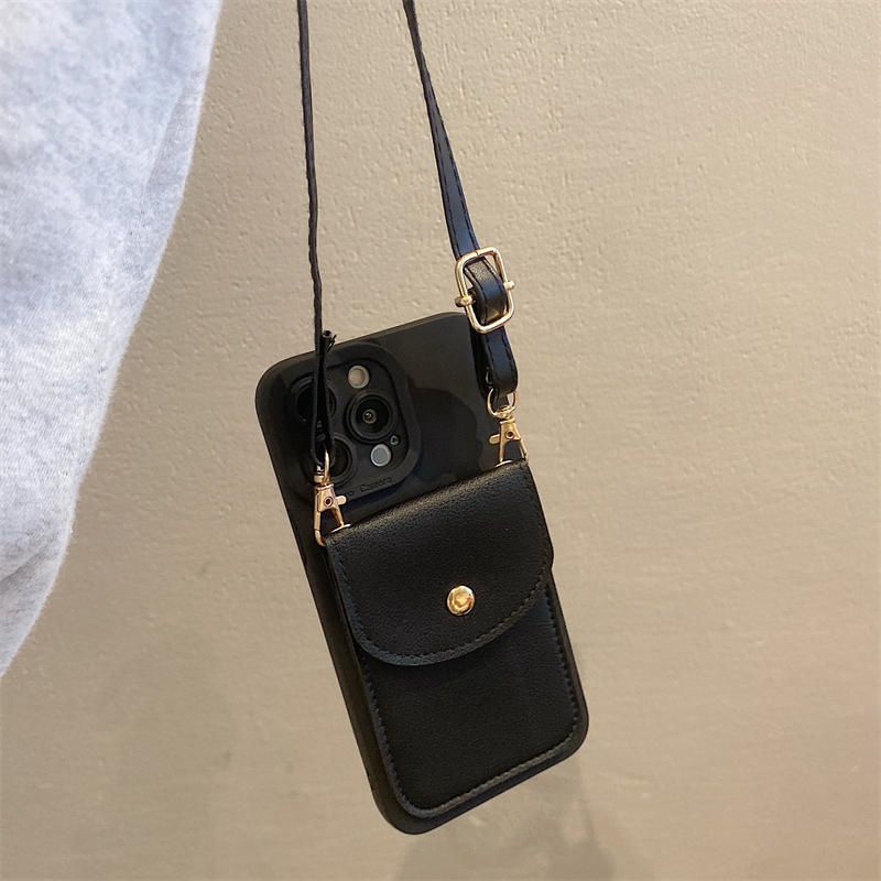 Ốp Điện Thoại Dạng Ví Có Dây Đeo Chéo Vai Cho IPhone 11 14 13 12 Pro Max X Xs Xr Xs Max 7 8 Plus
