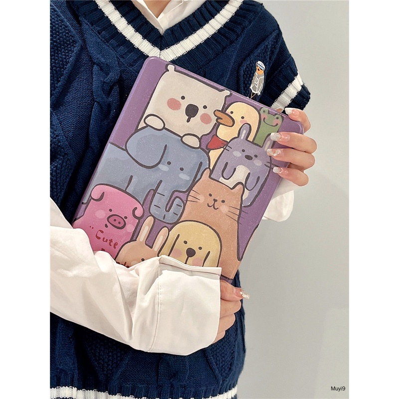 Bao Da Máy Tính Bảng In Hình Động Vật Hoạt Hình Cho Ipad 10.2 2022 Ipad 10Th Pro 10.5 Ipad Air 2 Air 5 10.9 Pro 11 Ipad 9Th Ipad 12.9