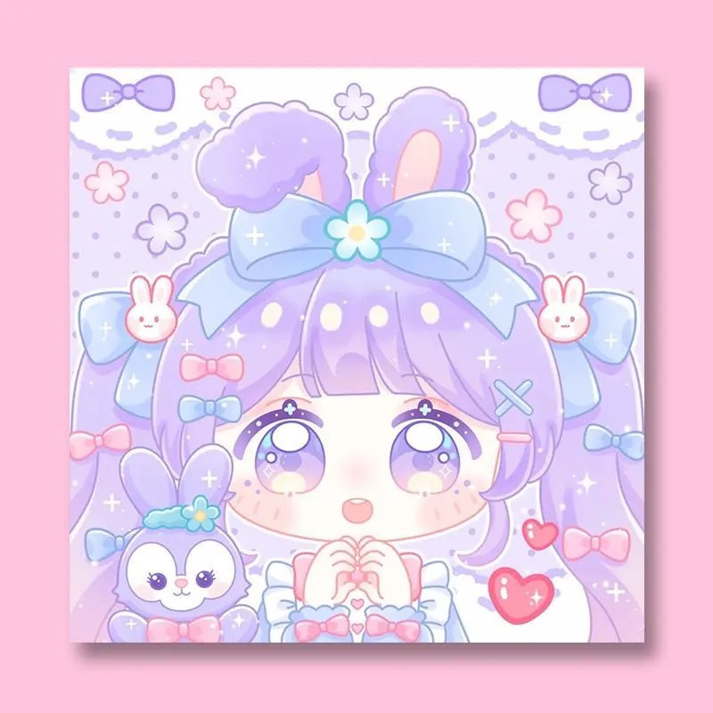 Bộ Tranh Đính Đá 5D Tự Làm Có Khung Dùng Trang Trí Phòng Khách / Phòng Ngủ / Phòng Ngủ / Làm Quà Tặng Cho Bé tranh đính đá kuromi