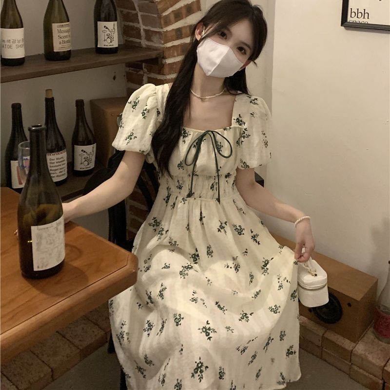 Đầm Công Chúa Tay Phồng In Hoa Thời Trang Mùa Hè Ngọt Ngào Dành Cho Nữ