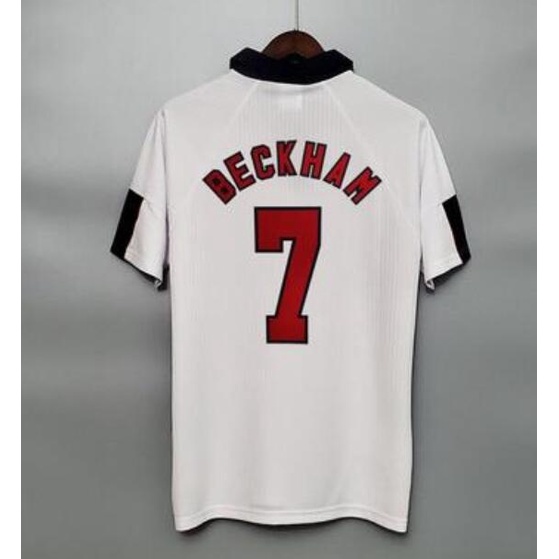 Áo Bóng Đá Dài Tay Jersey Beckham Jersey 98 1998 Phong Cách Retro Anh Quốc