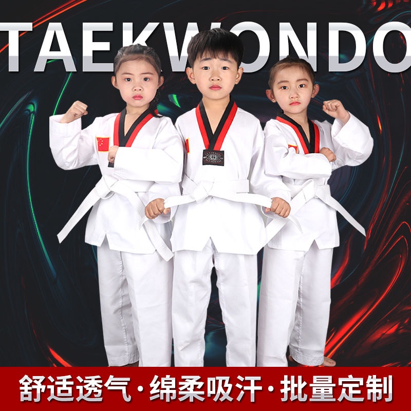 Bộ Quần Áo Tập Võ Taekwondo Vải Cotton Thời Trang Hè Thu Cho Người Mới Bắt Đầu