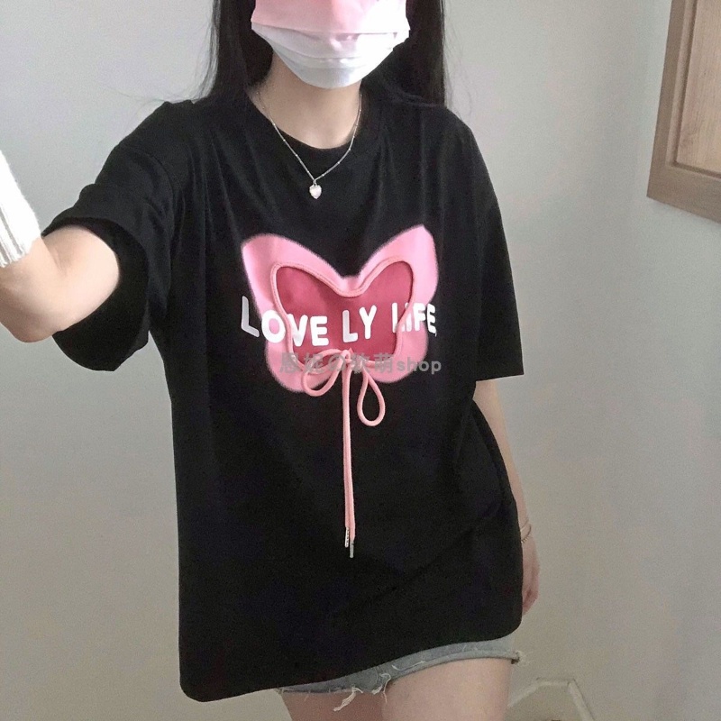 COZOK Áo Thun Tay Ngắn Dáng Rộng Thắt Nơ Hợp Thời Trang