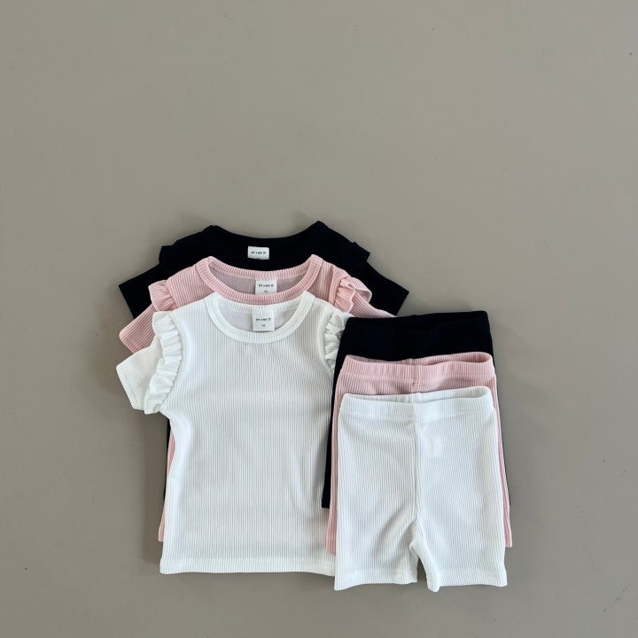 Bộ Áo Thun Cotton Tay Ngắn Và Quần Ngắn Phong Cách Hàn Quốc Thời Trang Mùa Hè 2023 Dành Cho Bé Gái 2Z6B