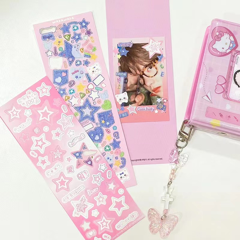 Steve Nhãn Dán Denim Hàn Quốc Dễ Thương Túi Toploader Deco