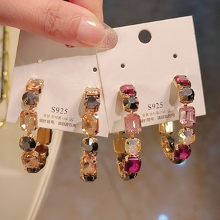 Bông Tai Hình Tròn / Vuông Phong Cách Âu Mỹ Thời Trang Cho Nữ