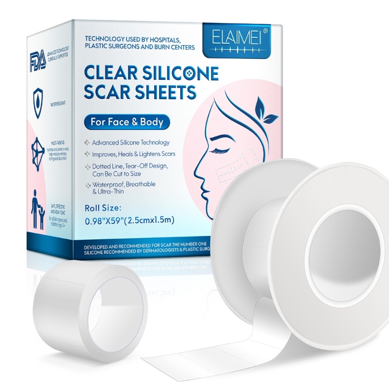 1 Miếng Dán Silicone Hỗ trợ giảm sẹo Tái Sử Dụng Tiện Lợi