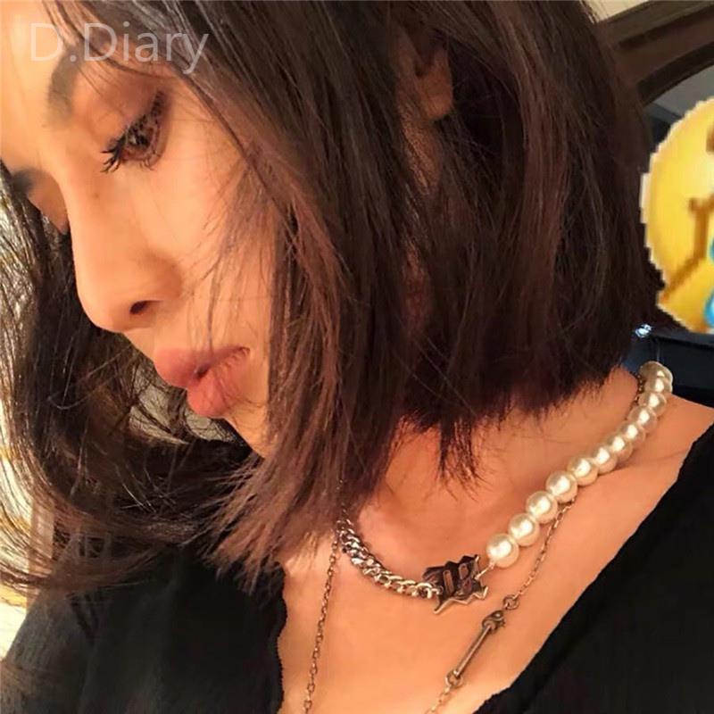 Vòng cổ Choker Đính Ngọc Trai Nhân Tạo Thời Trang Dành Cho Nam Nữ Y2K dreamdiary