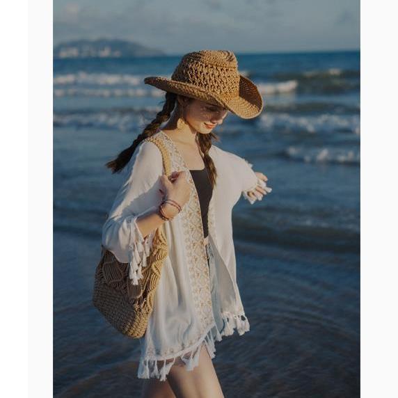 Áo Khoác Cardigan Mỏng Dáng Rộng Thêu Họa Tiết Phong Cách Bohemian Thời Trang Đi Biển Mùa Hè 2023 Phong Cách Mới 0759