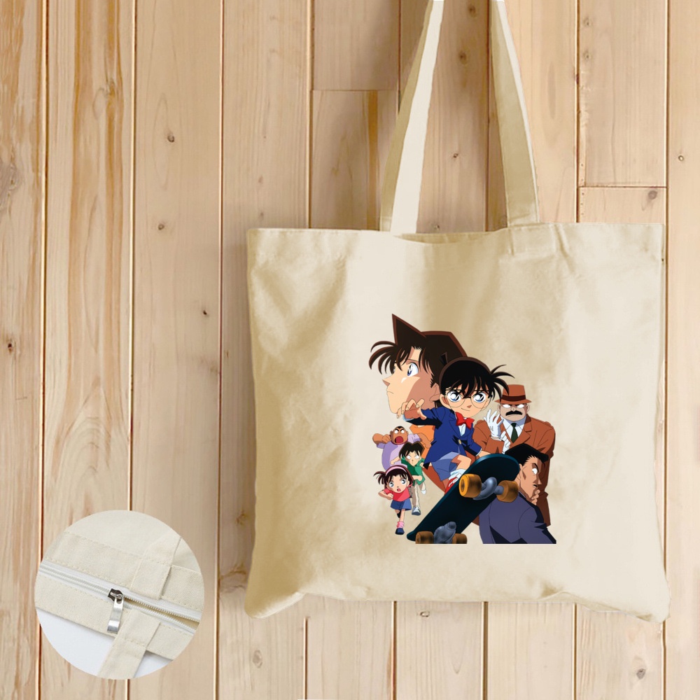 Túi Xách Canvas In Hình Thám Tử Conan Thời Trang