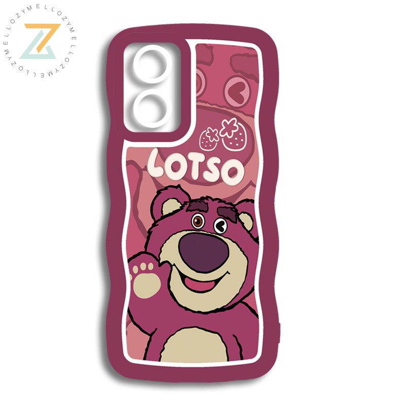 OPPO Reno8 T 5G Reno8 T 4G Reno8 Z 5G Reno7 Z 5G Reno 8 5G Reno 6 5G Reno 5 Realme C55 C35 C21Y C20 Narzo 50 5G Narzo 50A Prime Vỏ điện thoại silicon hình gấu dâu trong suốt hình gợn sóng