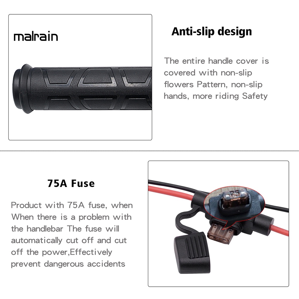 1 Cặp Đệm Sưởi Ấm Tay Lái Xe Máy 12V 3 Chỗ Bằng Điện