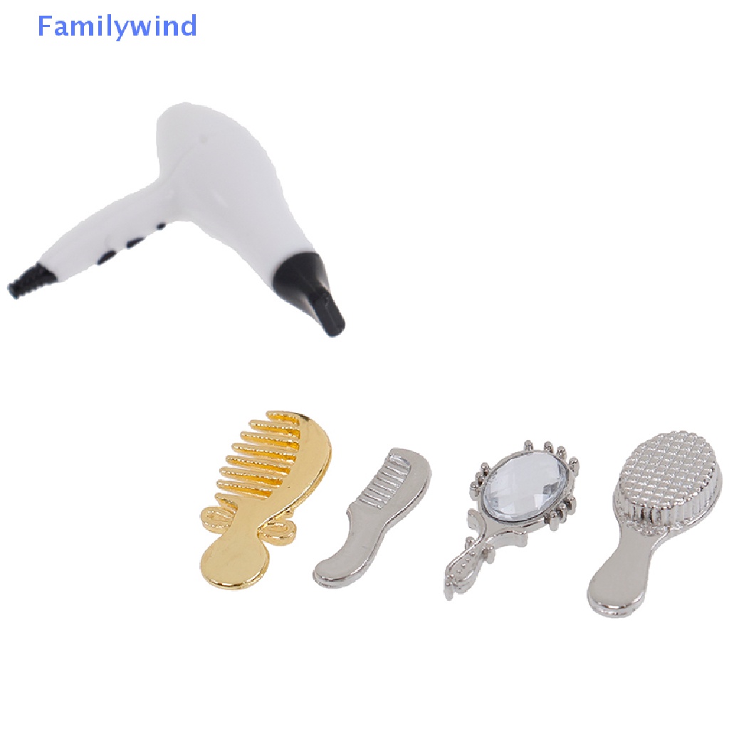 Set 5 Lược Làm Khô Tóc Mini Tỉ Lệ 1: 12 Cho Nhà Búp Bê
