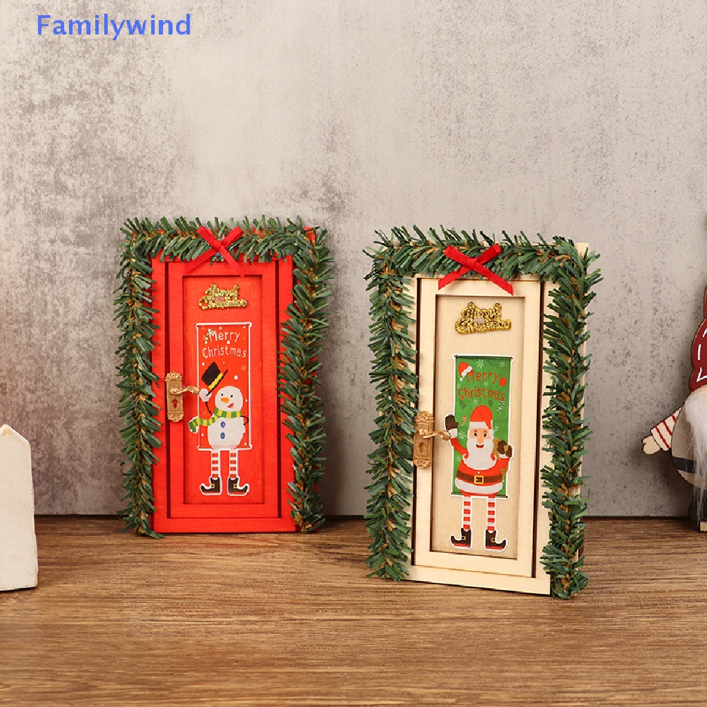 1 Mô Hình Cửa Giáng Sinh Thu Nhỏ 1 / 12 Dùng Để Trang Trí Nhà Búp Bê DIY