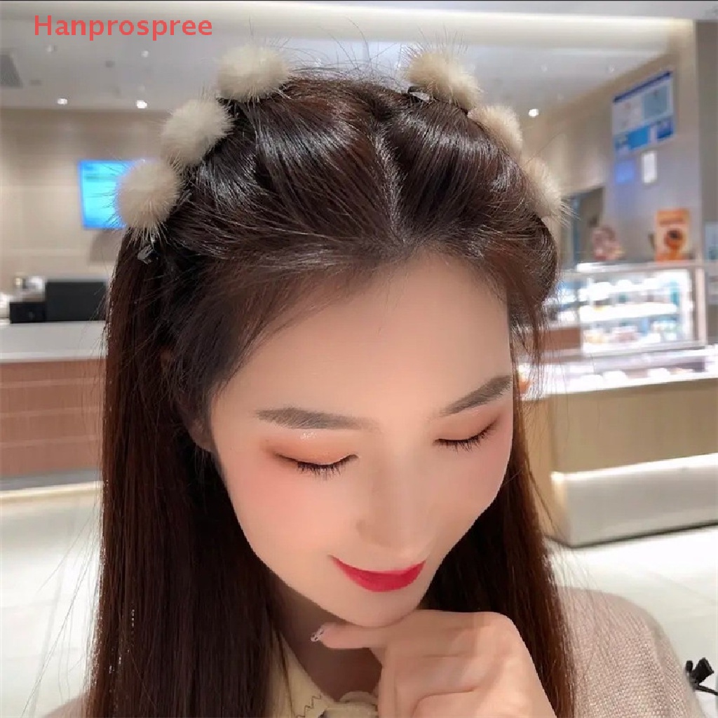 Hanprospree > Kẹp Tóc Mái Bằng Lông Mềm Mại Tạo Kiểu Tóc Bện Thời Trang Thu Đông Thanh Lịch Cho Nữ well
