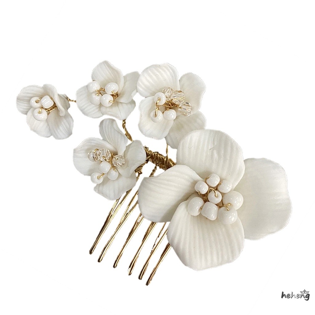 Lược Cài Tóc Hình Hoa Bằng Gốm Sang Trọng Cho Cô Dâu