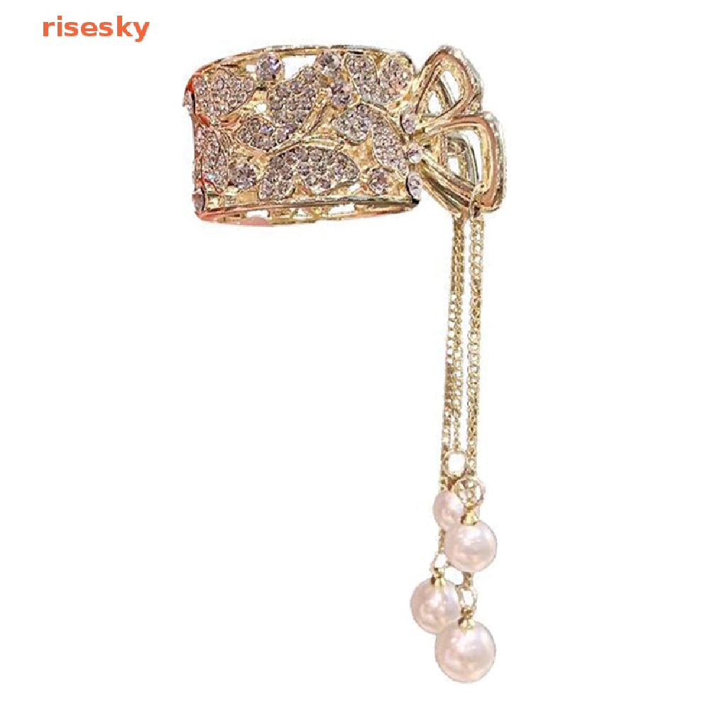 Kẹp Tóc Đính Ngọc Trai Giả Phối Tua Rua Xinh Xắn Cho Nữ