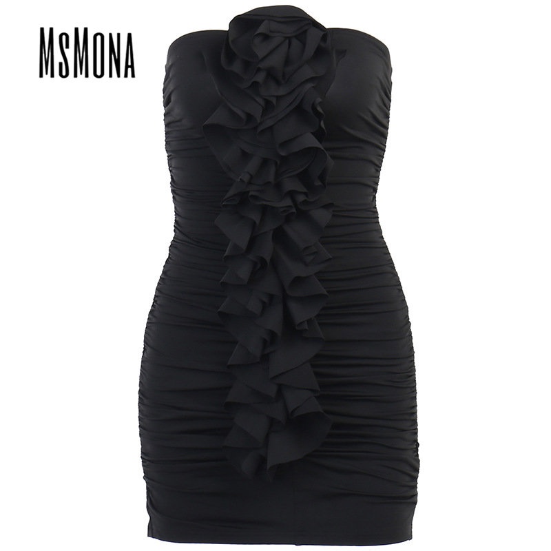 Đầm Không Tay Hở Vai Màu Trơn Họa Tiết Hoa Thời Trang 2023 Cho Nữ