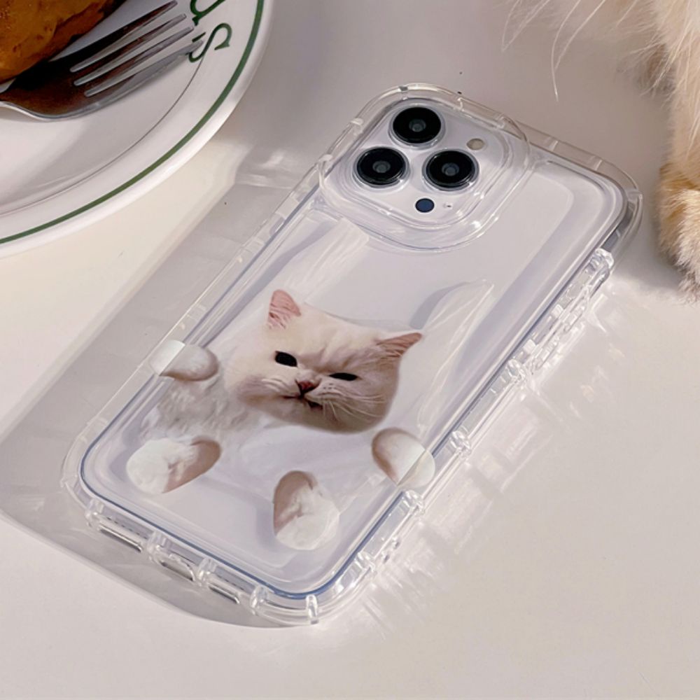Ốp Điện Thoại TPU Dẻo Họa Tiết Chó Mèo Kèm Túi Khí Chống Rơi Cho IPhone 11 12 13 14 Pro Max XS XR 7 8 6 Plus