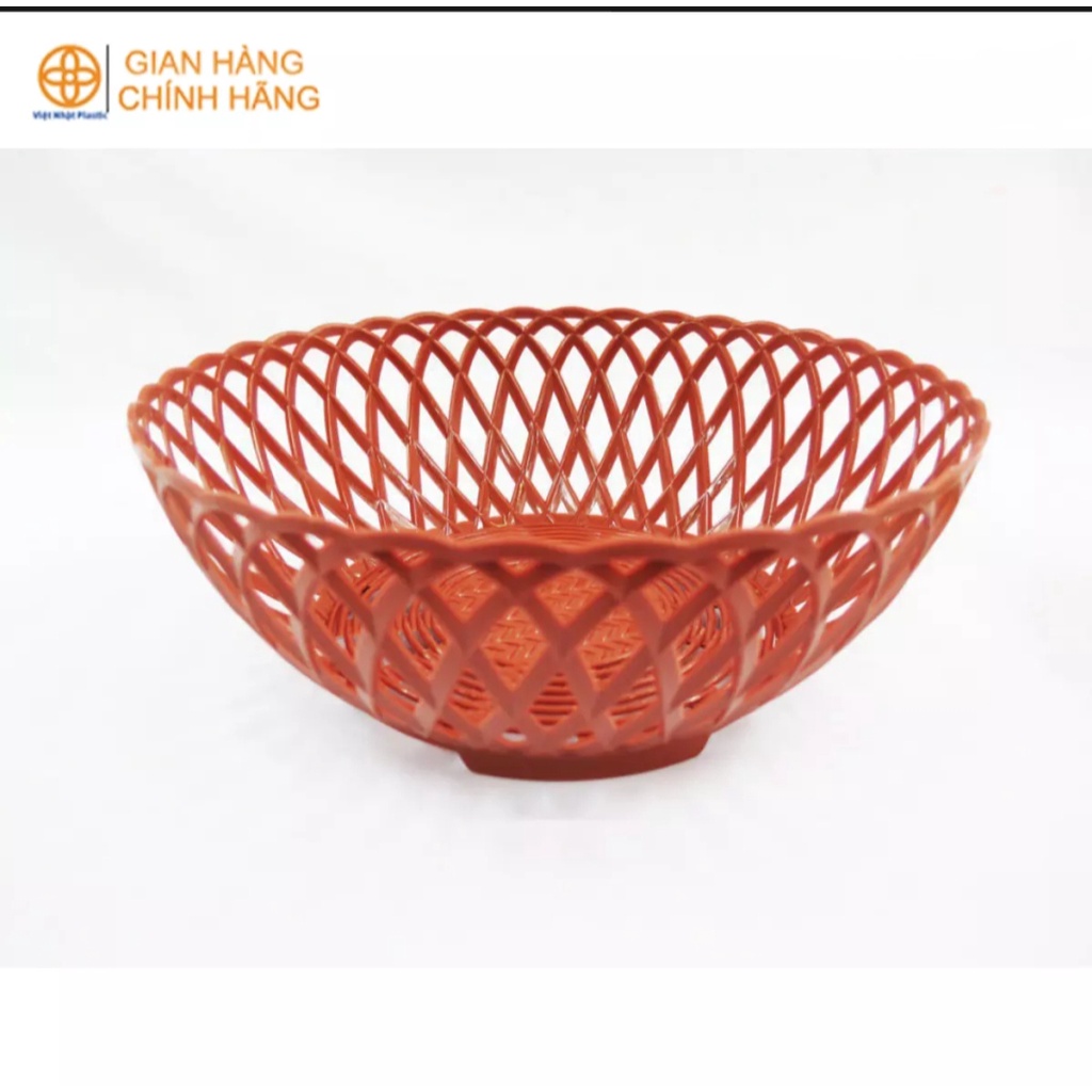 Rổ nhựa giả đan mây. Giỏ đựng hoa quả cao cấp Việt Nhật. Loại bé: 15 x 6cm. Loại to: 20 x 8cm