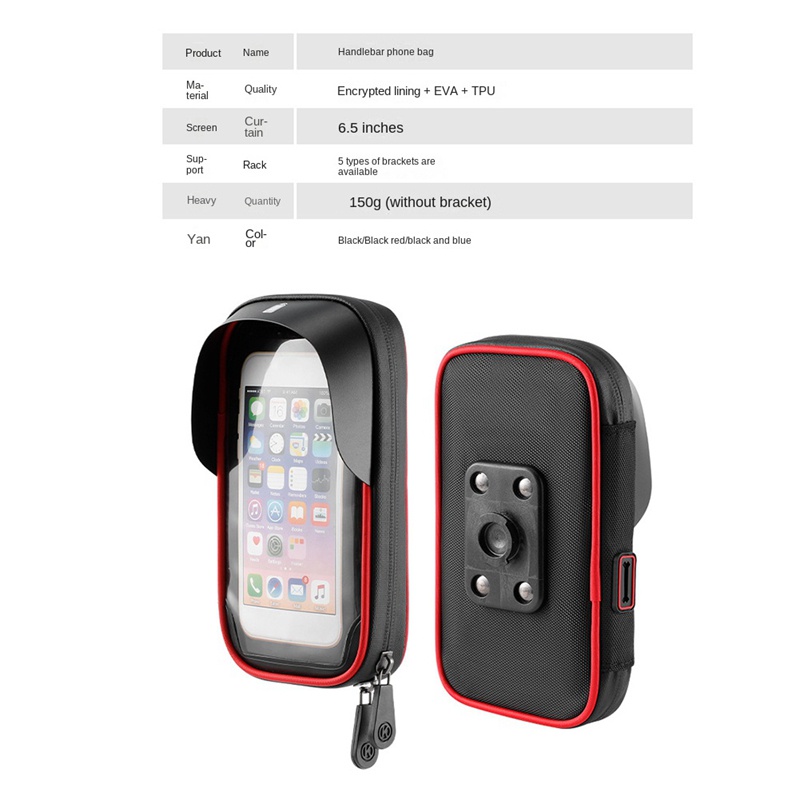 Giá Đỡ Điện Thoại Đa Năng Chống Thấm Nước Màu Đen Thông Dụng Gắn Xe Đạp /