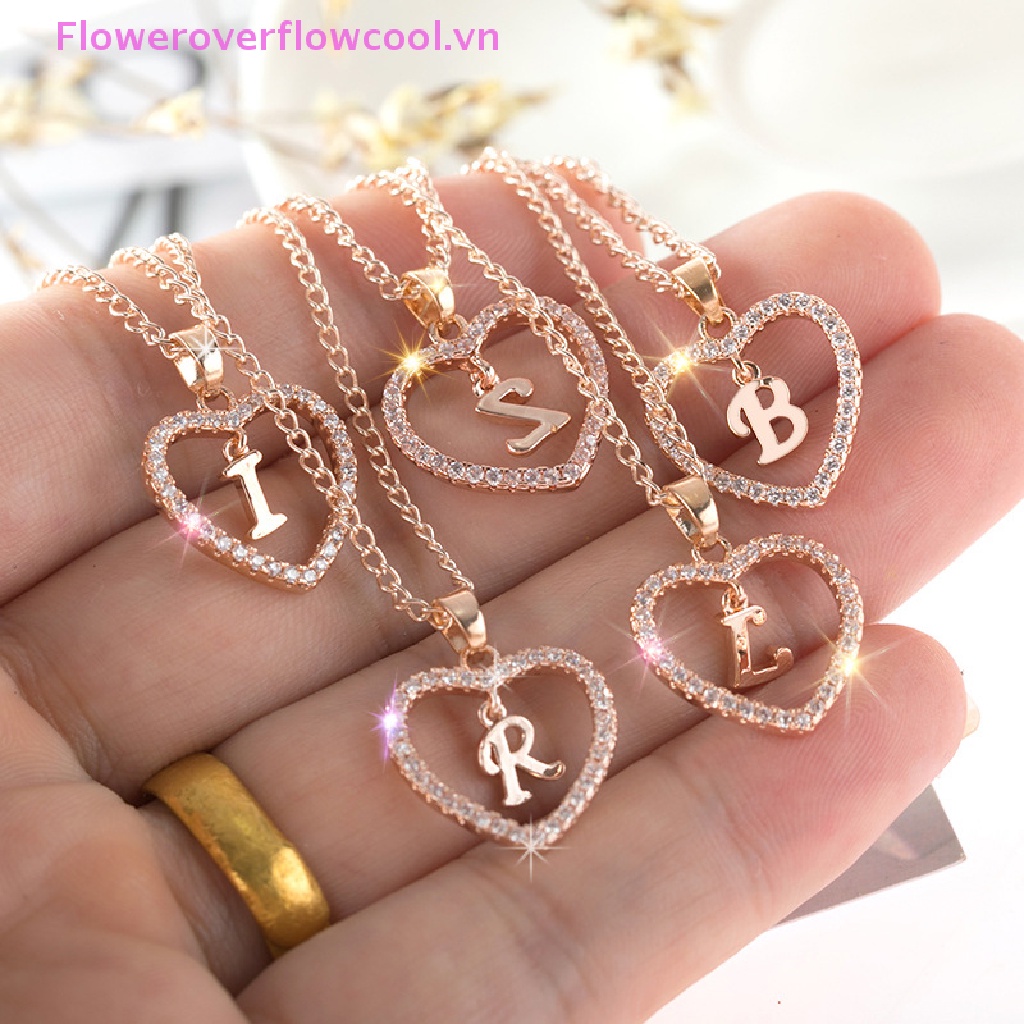 Vòng cổ Mặt 26 Chữ Cái Đính Đá Zircon Thời Trang Cho Cặp Đôi