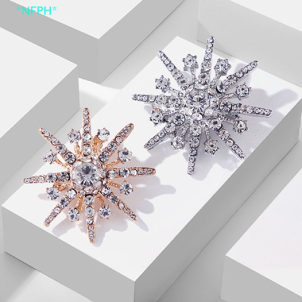 Ghim Cài Áo Hình Bông Tuyết Đính Đá Phong Cách Cổ Điển Dành Cho Nam Và Nữ Mới