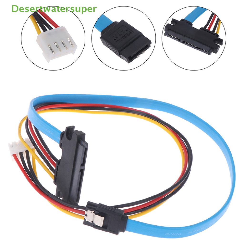 Dây Cáp Tích Hợp Nguồn Ổ Cứng 4Pin SATA 3.0 Male Sang SATA 22Pin (7 + 15Pin) Dài 40cm