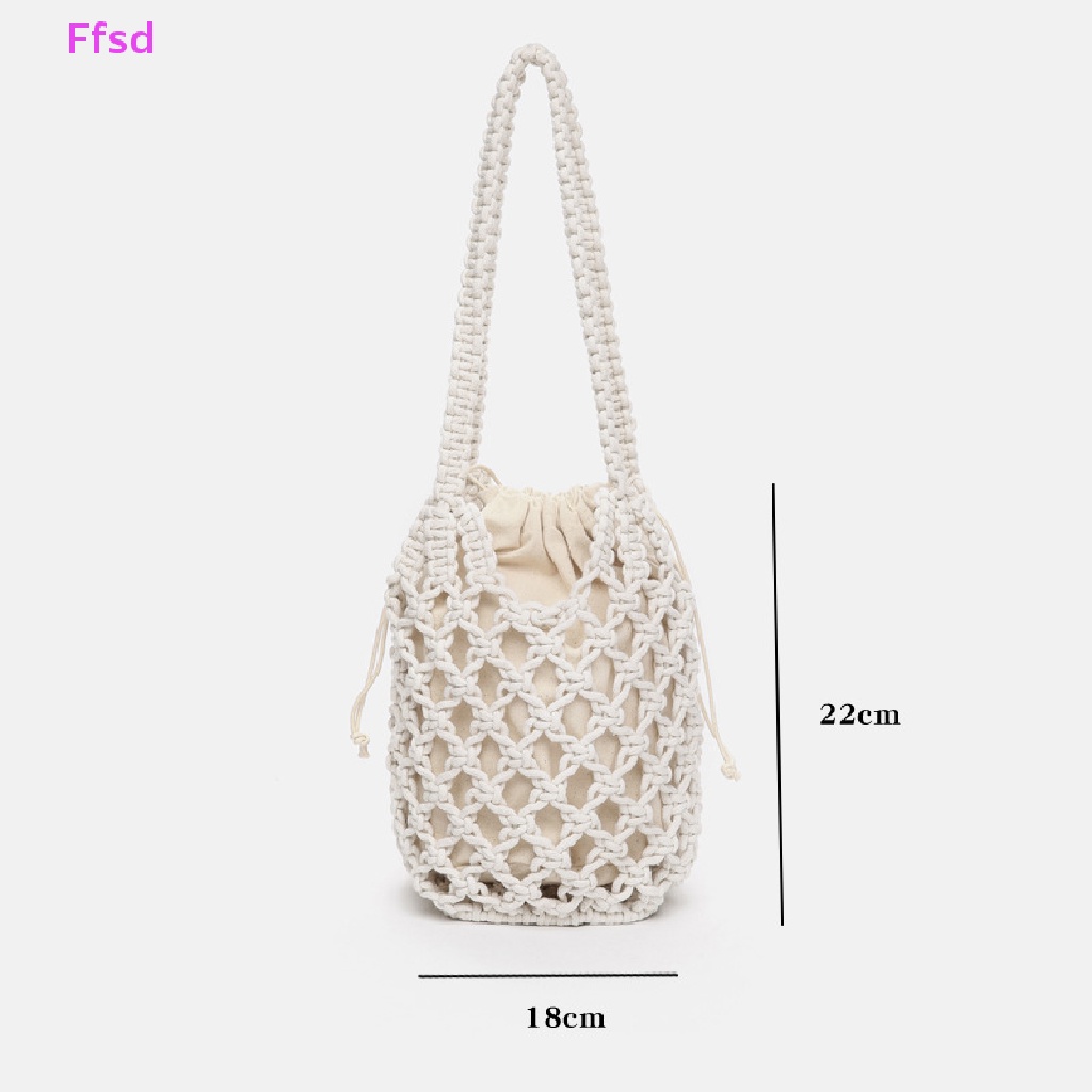 {Ffsd} Hàng Bán Chạy 1 Túi Xách Đeo Vai Bằng Cotton Đan Lưới Rỗng Dùng Khi Đi Biển Mùa Hè