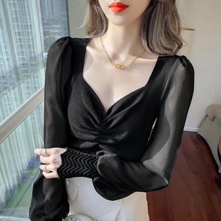Áo Dệt Kim Chiffon Mỏng Vừa Vặn Màu Trắng Phong Cách Mới Cho Nữ