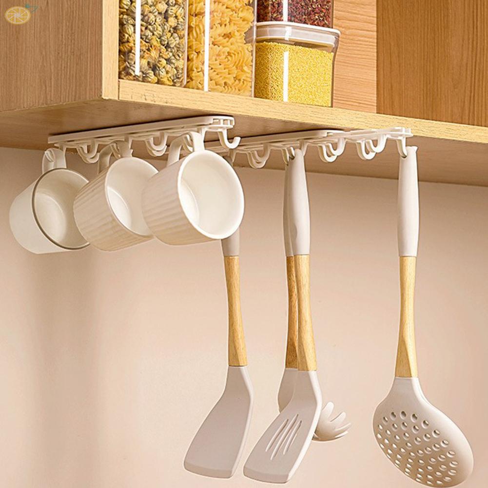 【VARSTR】Hanger Door Kitchen Office Metal Towel Under Shelf Wall Mounted 5 Hook