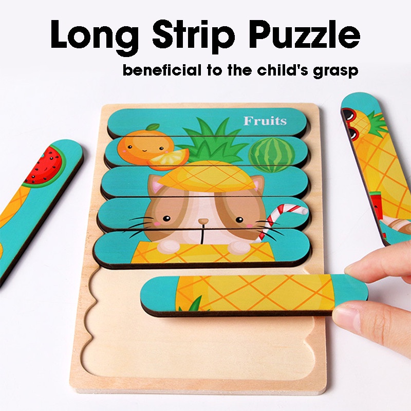 Đồ Chơi Xếp Hình 3D Hai Mặt Bằng Gỗ Giáo Dục Theo Phương Pháp Montessori Cho Bé