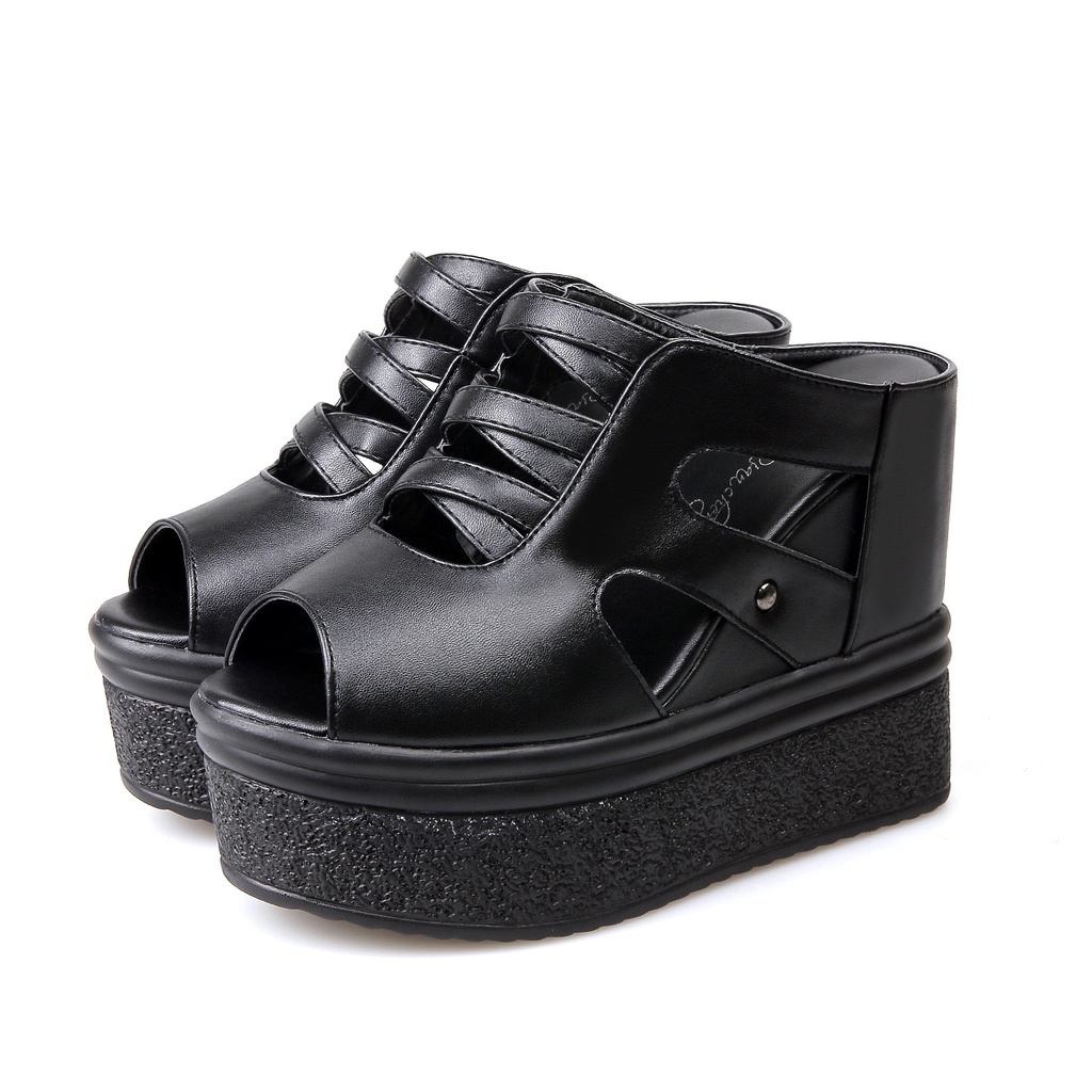 Sandal Đế Xuồng 12cm Hở Ngón Thiết Kế Mới Thời Trang Mùa Hè Dành Cho Nữ