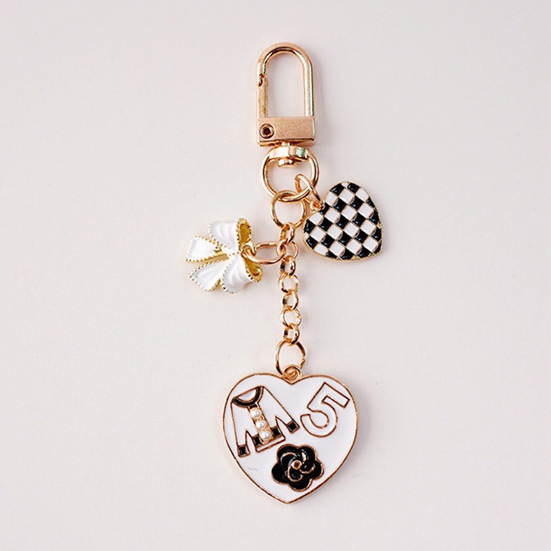 Móc Khóa Mạ Bạc Hình Trái Tim Đính Nơ Xinh Xắn