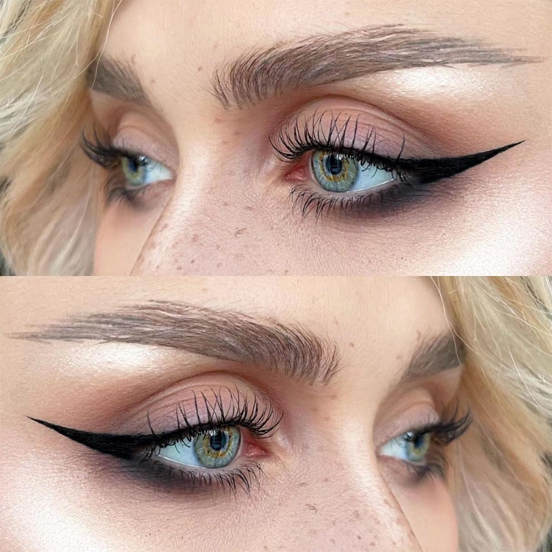 Cọ Trang Điểm Đầu Phẳng Siêu Mỏng Dùng Kẻ Mắt / Lông Mày Chuyên Nghiệp