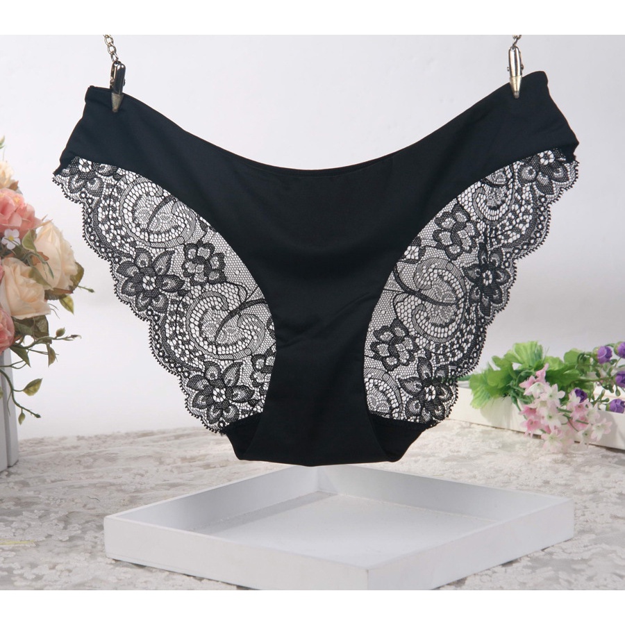 Quần Lót Lưng Thấp Phối Ren Plus Size OOP417