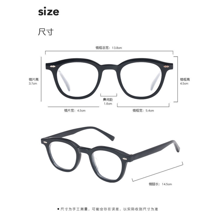 Mắt Kính Gọng Tròn Màu Đen Chống Ánh Sáng Xanh Siêu Nhẹ Phong Cách Nhật Bản Cho Nam
