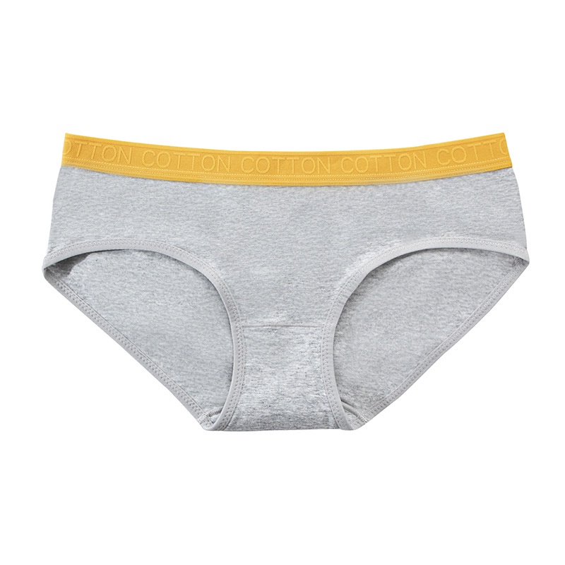 Quần Lót Thể Thao Tam Giác Lưng Thấp Chất Liệu Cotton Mềm Mại In Chữ Màu Tương Phản Thời Trang Cho Nữ