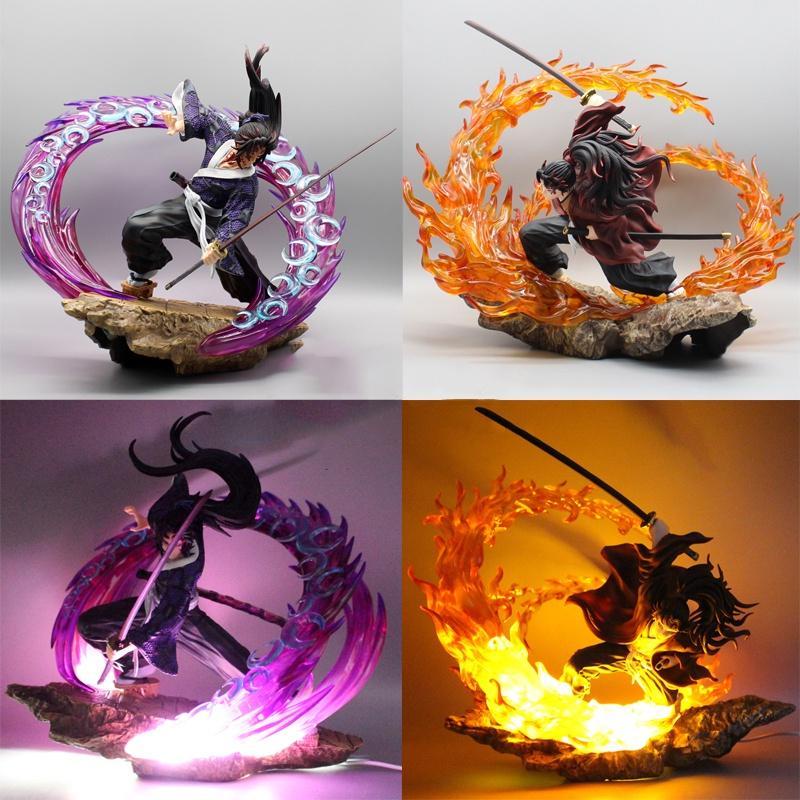 Mô hình kiếm sĩ Yoriichi cao 30CM có LED, figure thanh gươm diệt quỷ nhân vật Kokushibou, anime kimetsu no yaiba đẹp