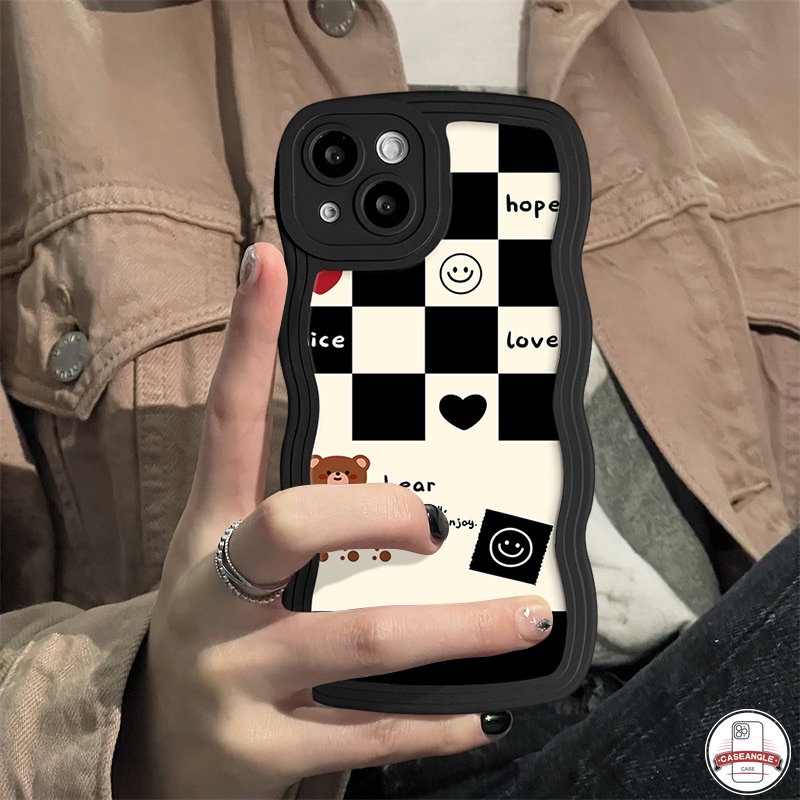 Ốp Điện Thoại Tpu Viền Lượn Sóng Hình Gấu / Trái Tim Cho iPhone 6s 6 7 8 14 Plus 11 14 13 12 Pro Max 7Plus XR X XS Max SE 2020