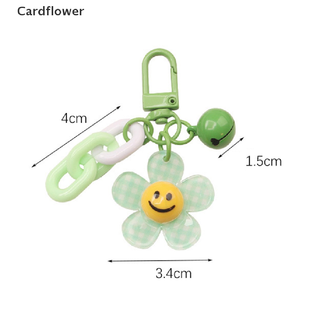 < Cardflower > Móc Chìa Khóa Hình Hoa Hướng Dương Mặt Cười Mặt Cười Dễ Thương Có Chuông Phụ Kiện Đồ Chơi Quà Tặng Trang Trí